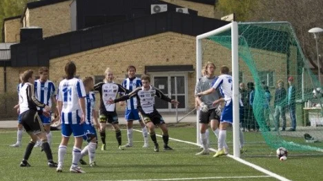 Strömsbergs Johannes Ericsson jublar efter 1-0.