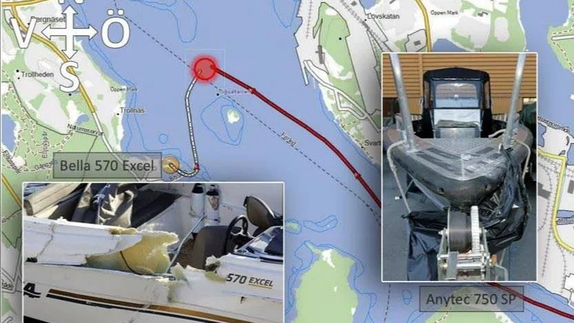 24-åringens Anytec 750, en snabbgående fritidsbåt med vasst skrov, kraschade rakt in i den mötande båten, där 47-åriga Terese Höggren omkom. "Hade 24-åringen inte haft solen i ögonen, då borde han ha sett att båten kom från vänster", säger Ennefors.