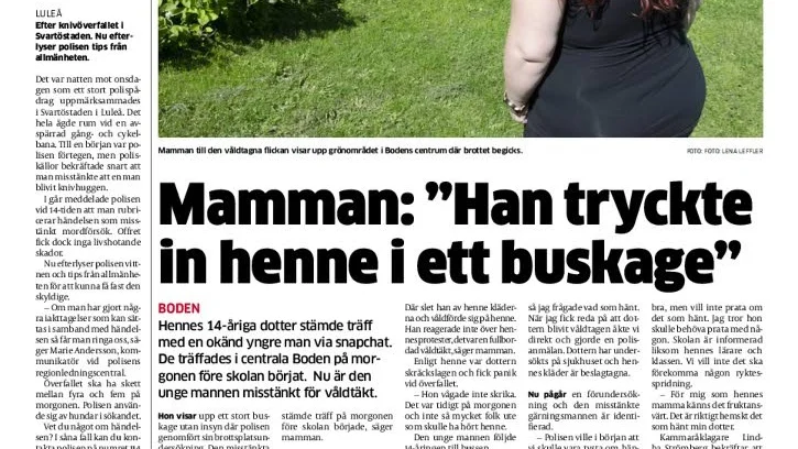 I torsdagens NSD berättade mamman om våldtäkten.