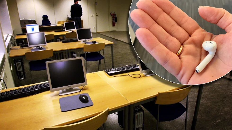 Kvinnan ertappades med en hörsnäcka när hon skrev teoriprov för körkort. Nu har hon dömts. Bilderna är tagna i andra sammanhang och föreställer inte den dömda kvinnan.