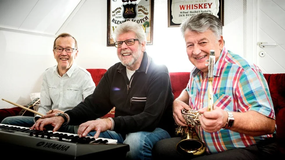 Glada musikanter.  Roynes kärna, från vänster Christer Eriksson, Arne Krusing och Royne Ohlson.
