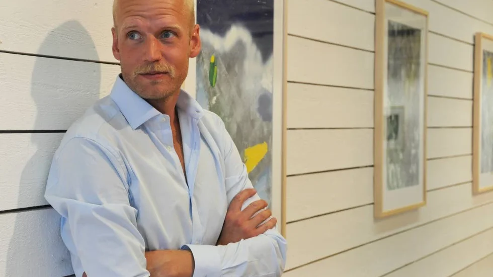 Lars Fredriksson under fredagens vernissage.