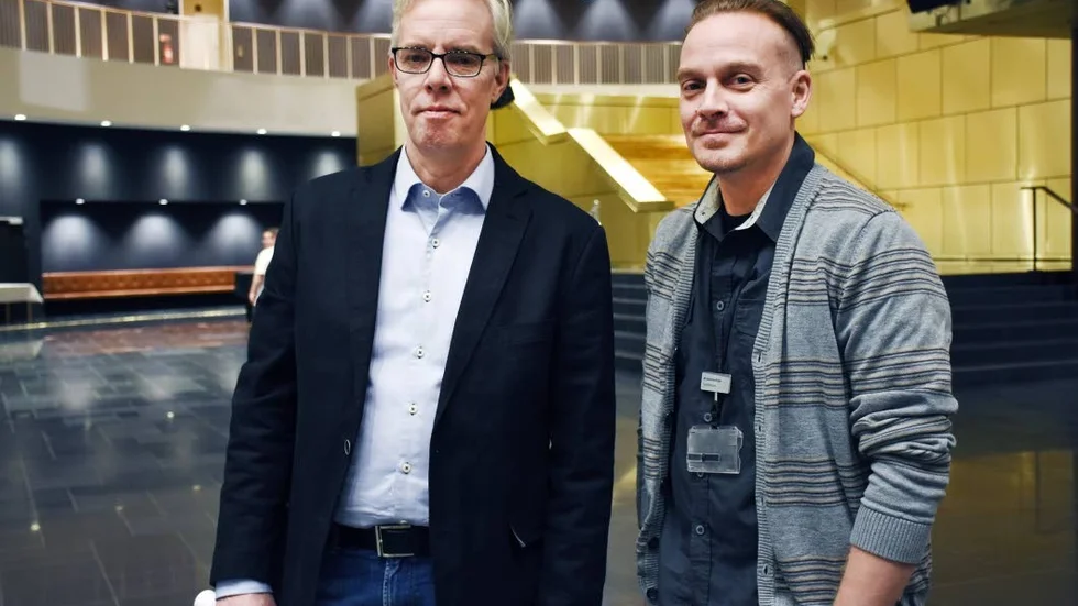 Magnus Westerlund, sektionschef på Arbetsförmedlingen och Tord Eriksson, företagsrådgivare Malmfälten berättade om hur prognosen för arbetsmarkanden i framförallt Malmfälten ser ut under tisdagen.