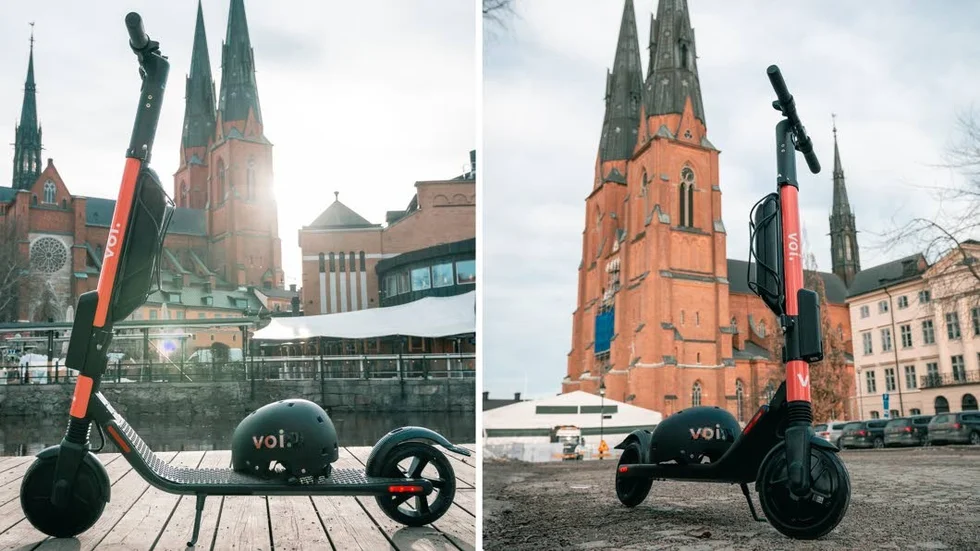 Ett hundratal elektriska scootrar har placerats ut i Uppsala.