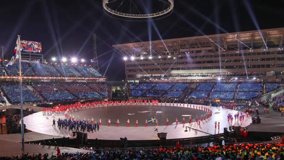 Den ekonomiska risken för skattebetalarna med ett OS är blygsam, skriver Göran Pettersson. Bilden visar invigningen av vinter-OS i Pyeongchang, Sydkorea, i år.