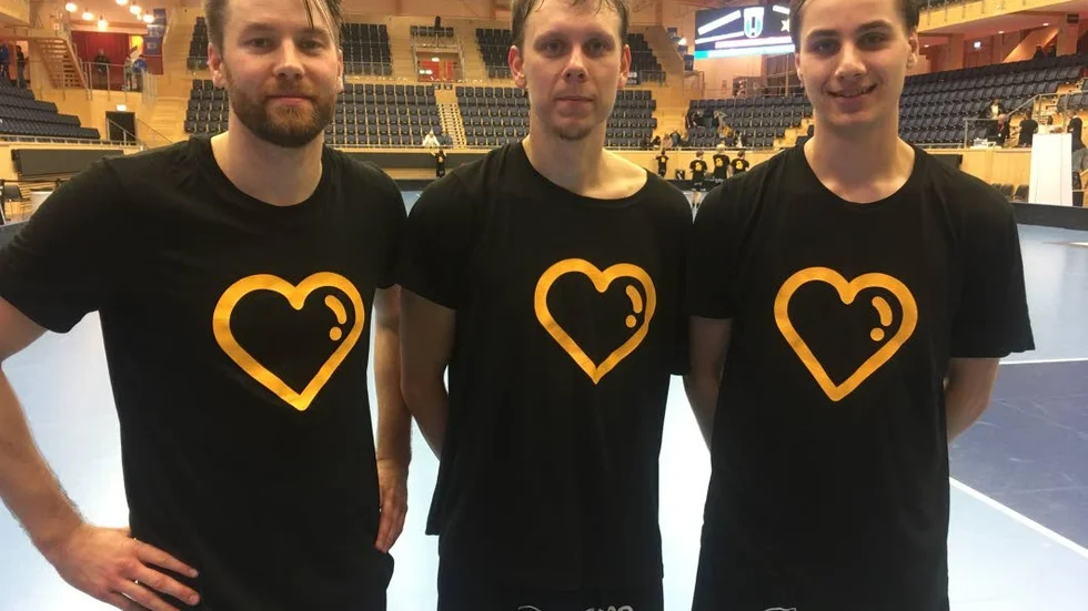 En producerande förstalina. Johan Eriksson, Joakim Olsson och Kevin Söderling.