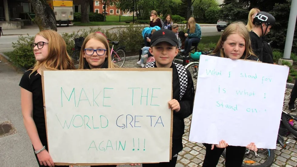 Några av deltagarna hyllade Greta Thunberg.