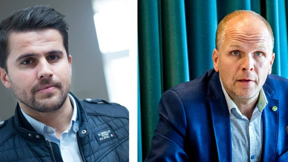 Dalkurds sportchef Adil Kizil och ordföranden i Idrotts- och fritidsnämnden Rickard Malmström (MP).