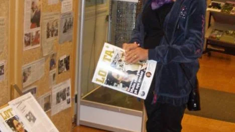 Ellen Larsson besökte nyligen lottornas utställning på biblioteket i Älvsbyn.