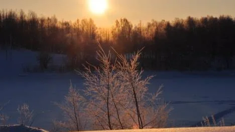 Tidig morgon i Gammelgården -28 grader.