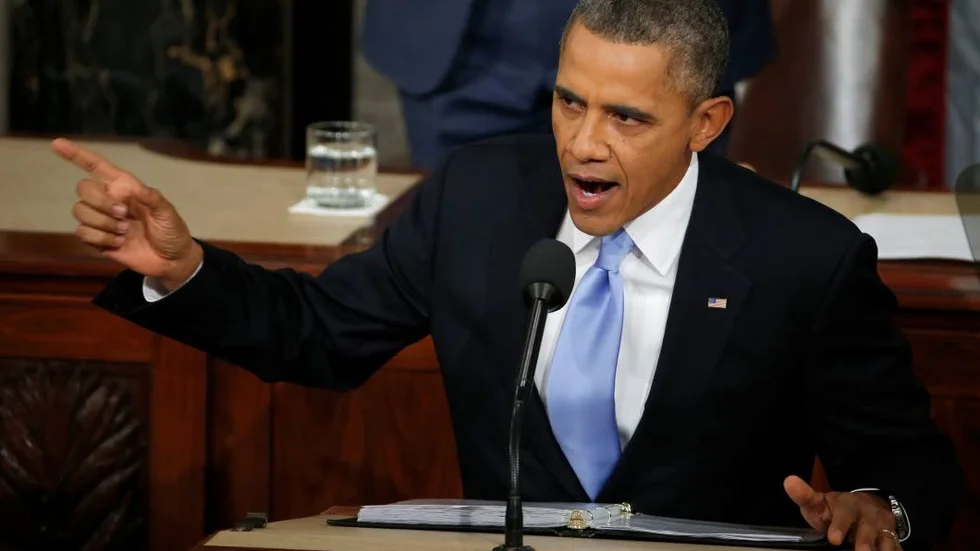 SÖKER STRID. President Barack Obama var taggad i sitt tal till nationen. Nu genomförs lagar med exekutivt dekret.