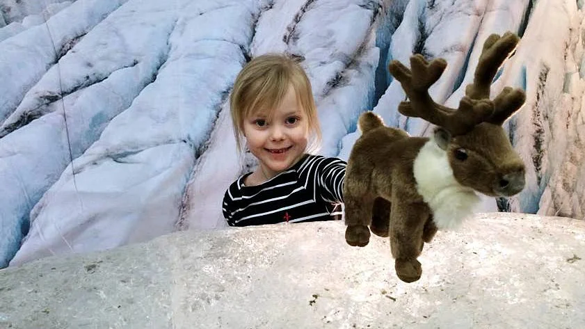 Tuwa Värnebjörk, 6, från Örbyhus var en av alla besökare som ville bestiga glaciären.