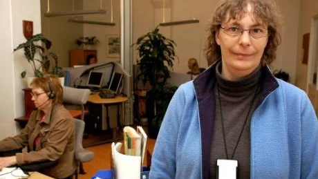 INTE OROLIG. Carina Bergström har jobbat inom Försvarsmakten i 20 år. Hon känner ingen större oro inför framtiden.