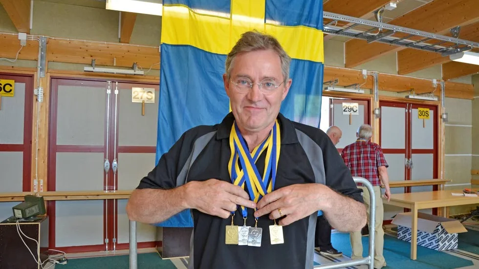 Fyrfaldigt. Göran Lindblad från Luleå Sportskytteklubb har fixat två SM-guld och två SM-silver så här långt.