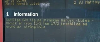 Alla tåg ställs in