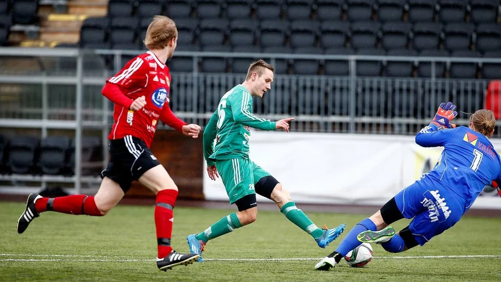 Målskytt. Forwarden Oscar Stjernquist gjorde Bodens enda mål i matchen mot Thorengruppen.
