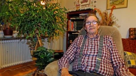 Lars-Erik Norberg är stolt över sin mormorskaktus som hunnit bli en meter bred. "Den har blommat tre gånger", berättar han.
