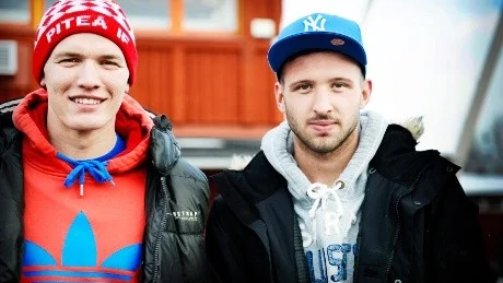 Tom Burgin tillsammans med sin landsman Matthew Wright.