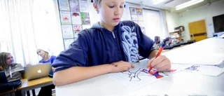 Här har eleverna graffiti på schemat