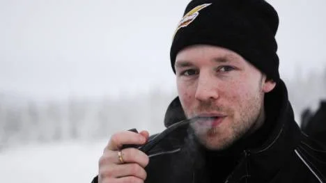 Fredrik Sjöström, 25 år, från Öjebyn är gängets ålderman och den enda som varit till Akkanålke tidigare. "Det var bättre än förväntat, i Kronogård är det bara 80 centimeter", säger han.