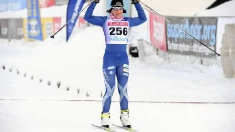 SEGRARE. Veckans andra guld för Charlotte Kalla kom under                                       lördagens 10 kilometer i fristil.Foto: Linda Wikström