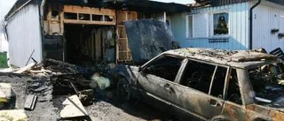 Man till sjukhus efter garagebrand