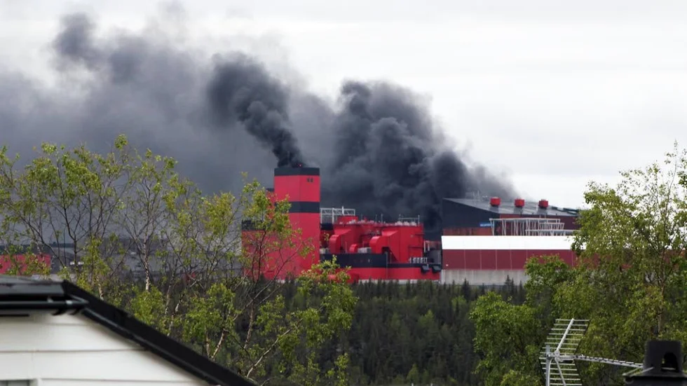 Rök utan eld. En bäddkollaps inträffade när kulsinterverket i Svappavaara skulle göra en uppstart.