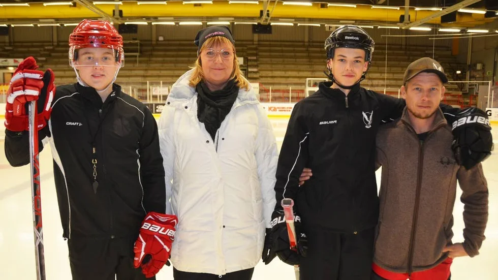 OM LÄRLINGSMODELLEN. Elias Forsberg, Ulrika Karlsson, David Sandqvist och Petter Christoffersson.