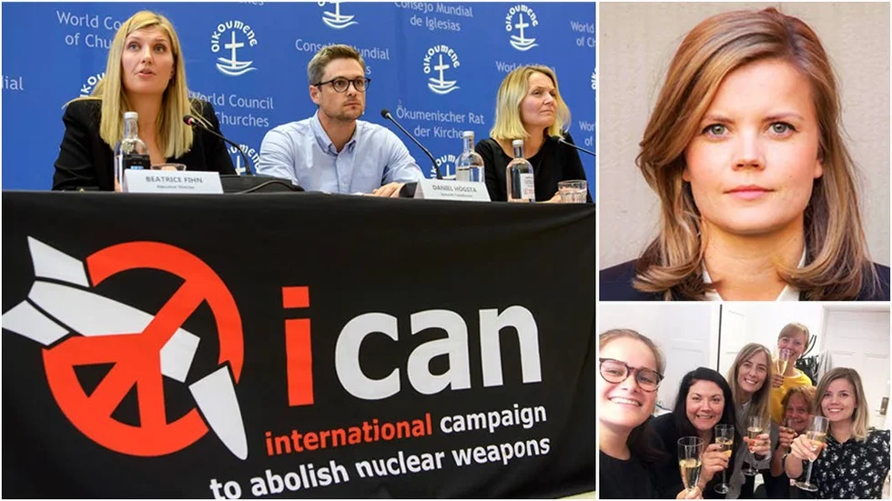 Nobels fredpris.  International Campaign to Abolish Nuclear Weapons, ICAN. Mailn Nilsson från Luleå är generalsekreterare vid  Internationella Kvinnoförbundet för Fred och Frihet, en av initiativtgarna.