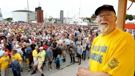 Gunnar Bendelin, Gotlandsupproret, vid marschen för vägpris.nu i juni 2012.