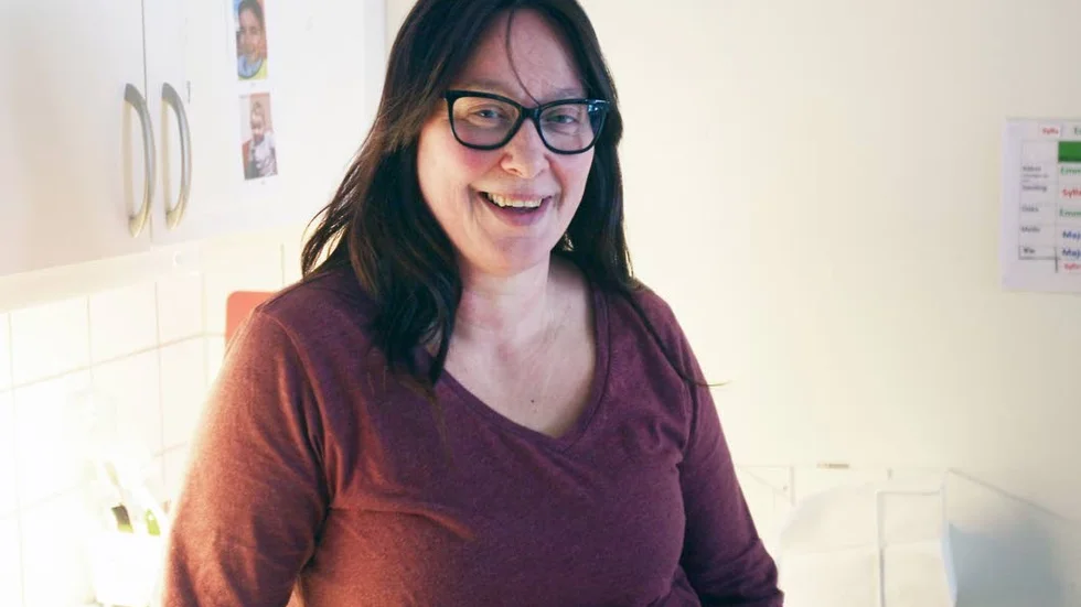 Barnskötare. Sylvia Yllander Larsson jobbar på förskolan i Slite.