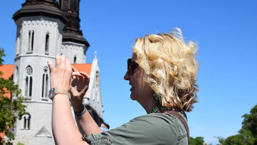 Andrea Hunt passade på att utforska Visby.