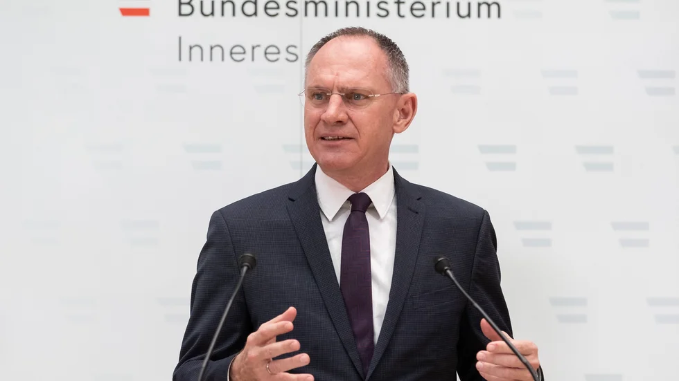 Österrikes inrikesminister Gerhard Karner. Arkivbild.