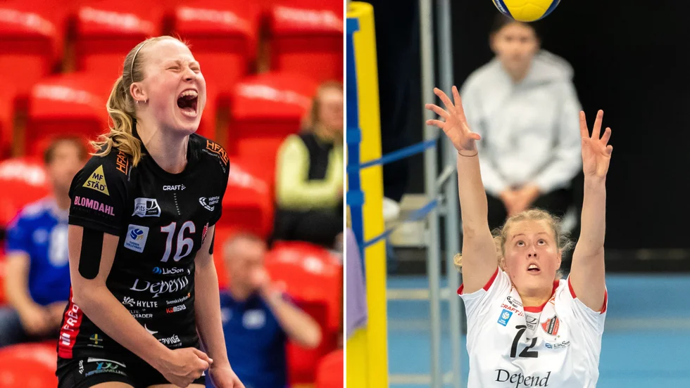 Emmy Andersson och Hilda Gustafsson kan tillsammans med sitt Hylte/Halmstad bli svenska mästare i helgen. 
