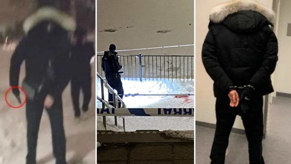 Bilderna som togs inför och efter det blodiga dramat vid älven. De unga männen som stått inför rätta i Skellefteå anklagas för grov misshandel. I samband med händelsen filmade offrets flickvän bland annat sekunderna innan knivattacken. Samma kväll greps männen och fördes till polisarresten i Skellefteå.