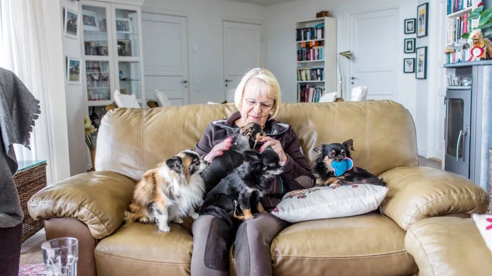 Hemma. Omgiven av fyrfota kamrater kan Louise koppla av och samla kraft. Familjen var helt avgörande för att hon skulle orka komma tillbaka efter olyckan som                          förändrade hennes liv.