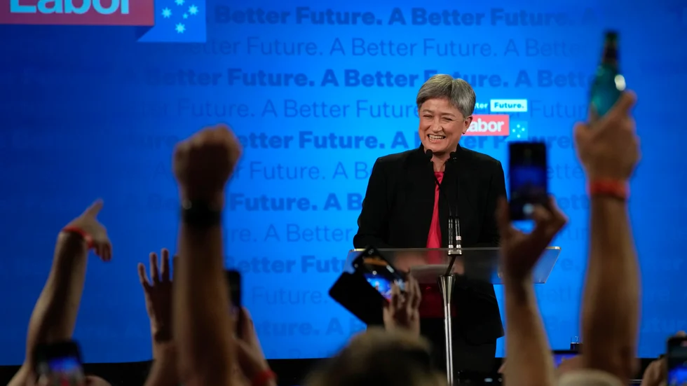 Penny Wong. Bilden är tagen på valnatten den gångna helgen.