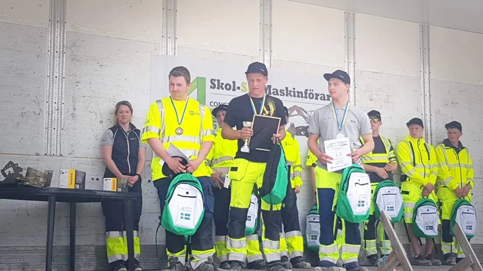 Uppe på prispallen på lördagen.