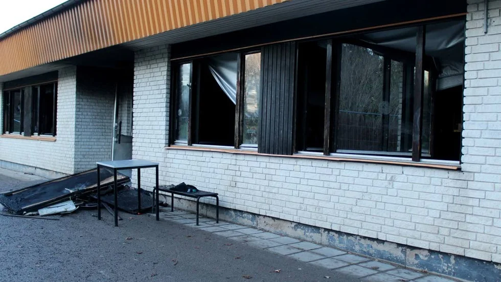 Branden. Tamburinens skola i Klockaretorpet skadades svårt av branden för tre veckor sedan.