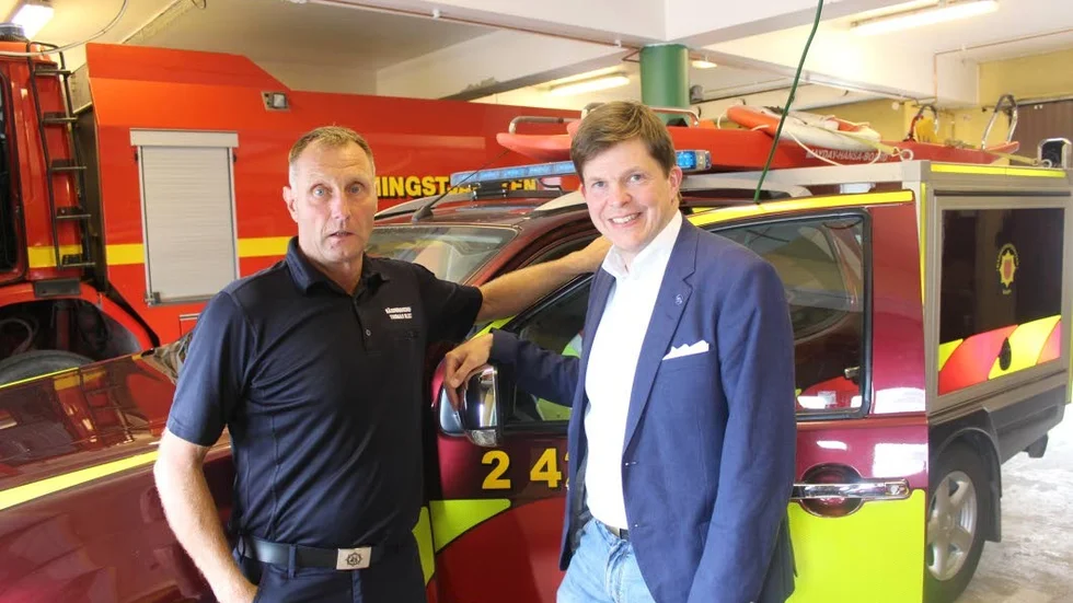 Räddninsgchef Thomas Blixt och riksdagsman Andreas Norlén
