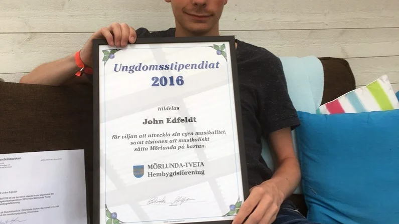 John Edfeldt blev årets ungdomsstipendiat.