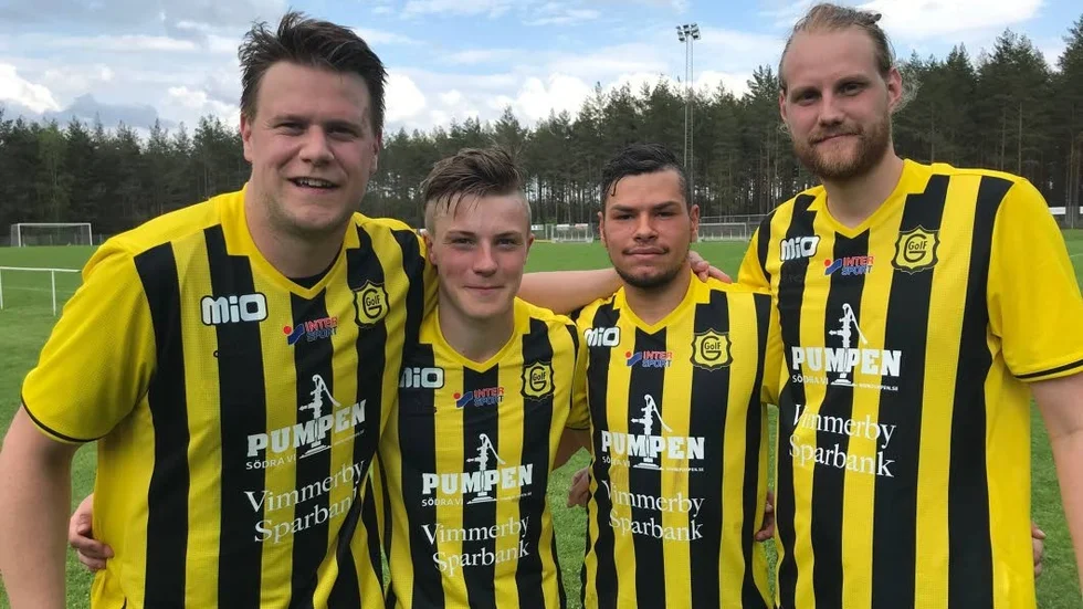 Gullringens målskyttar: Rasmus Bexell, Erik Lindblad, Kevin Gaines och Isack Thuresson.