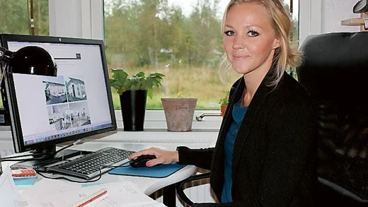 Karin Carlsson jobbar med 3D-visualisering.