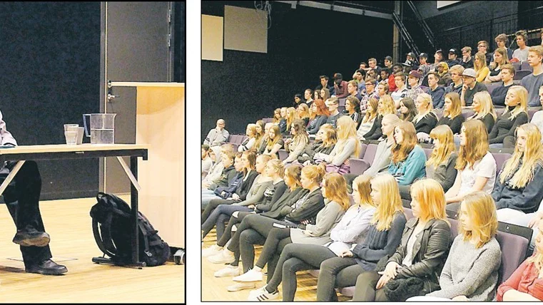 Eleverna blev tagna av den gripande föreläsningen. Foto: Jonas Saint Cyr
