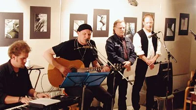 Dan Andersson presenterades av fr v Erik Johansson, Fredrik Jonsson, Torbjörn Gustavsson och Torbjörn Lindqvist.