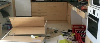 Nyuppsatta köket föll ner