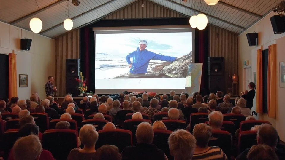Daniel asp fyllde Går’n i Horn inför hans föreläsning om det stora äventyret. Foto: Morgan Karlsson
