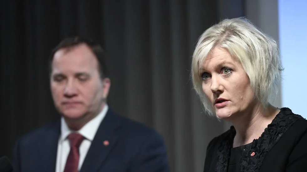 S-toppar. Statsminister Stefan Löfven och partisekreterare Lena Rådström Baastad. I dag börjar partiets kongress i Göteborg.