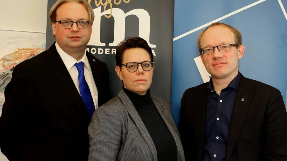 Fredrik Sjöstrand (M), Marie Morell (M) och Per Larsson (KD).