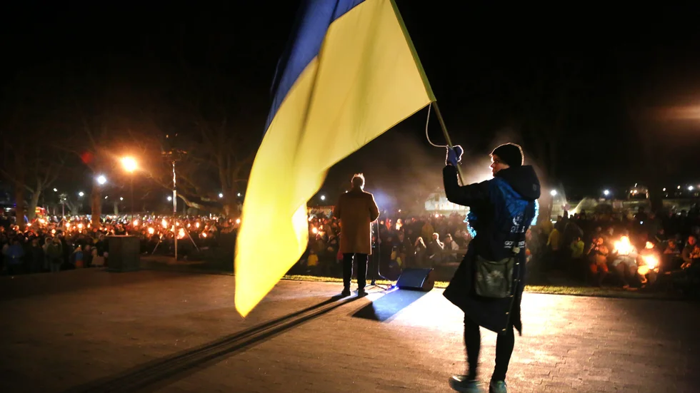 Manifestation för Ukraina Östercentrum Almedalen